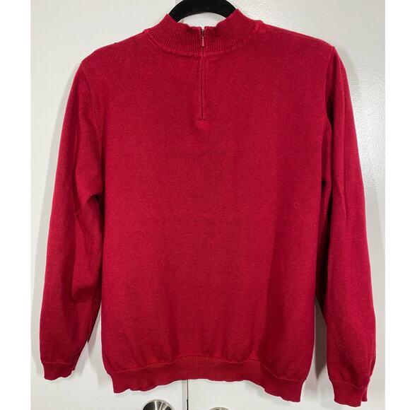 Alfred Dunner Red Embroidered Mock Turtle Neck Long Sleeve Sweater Size Medium - Picture 4 of 8